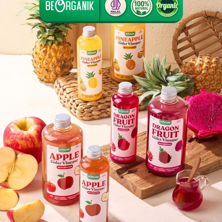 

Beorganik All Variant Cider Vinegar Pine Dragonfruit With The Mother Cuka Apel Cuka Naga Cuka Nanas Halal Organik