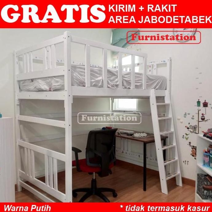 Terlaris Loft Bed Ranjang Tingkat Tinggi Loftbed 1 Orang Tanpa Meja