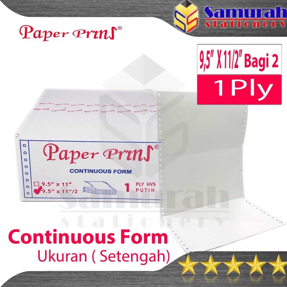 

Sale! Kertas Continuous Form Paperpryns 9.5 X 11 Full 1 Ply Hvs Putih | Kertas Komputer Karbon Rangkap 1