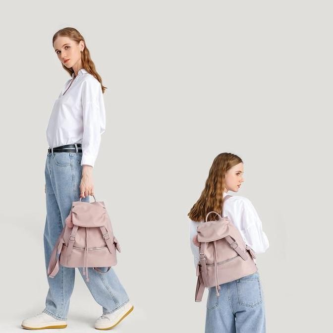 Grosir Full Design Flora Tas Ransel Tas Sekolah Wanita Nylon Tali Serut Backpack Hitam