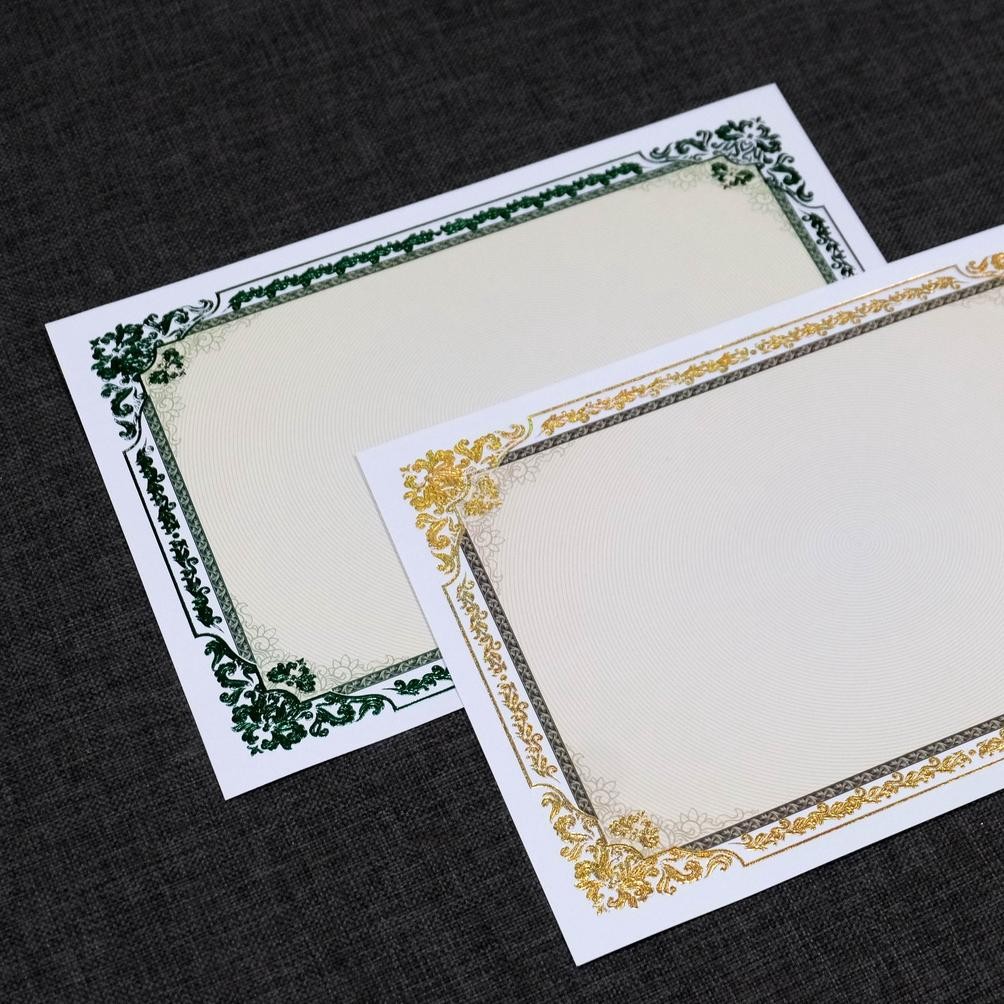 

Sale! Kertas Blanko Sertifikat A4 Simpaty Full Foil Emas Elegan Kertas Piagam Mewah