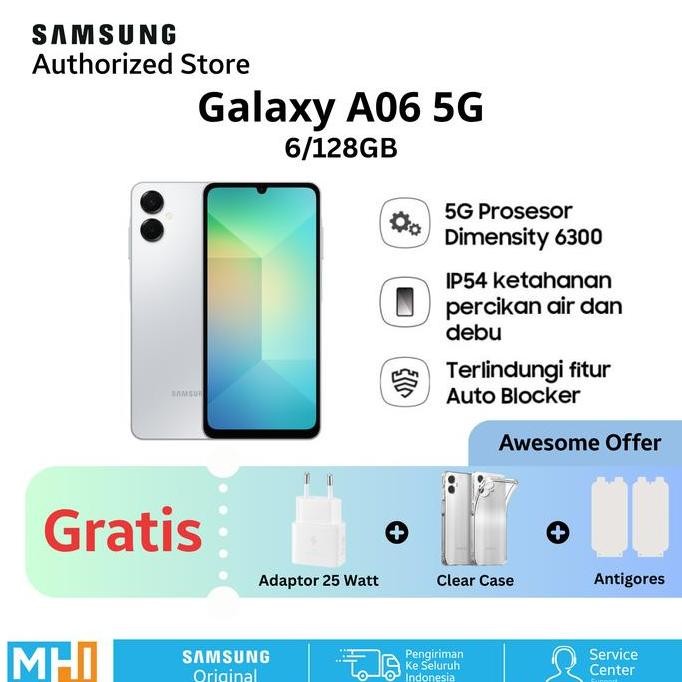 SAMSUNG GALAXY A06 5G LTE 4/64GB 4/128GB 6/128GB KAMERA 50 MP, ORIGINAL, GARANSI SEIN