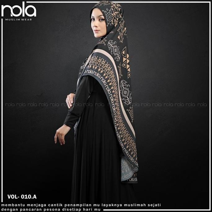 NOLA - Khimar Printing Sultan Batik Edition  Ceruti Ceruty Muslim Jilbab Motif Batik Syari Wanita Ke