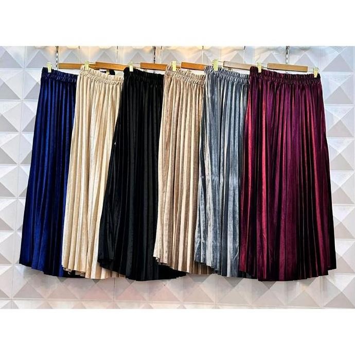 Zahara Bigsize VELVET ROK Plisket