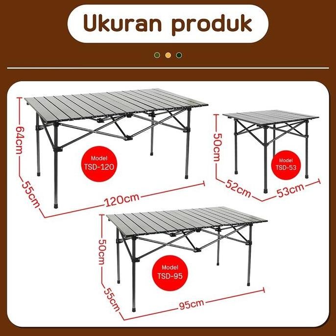 

Terlaris Bettergrow Meja Pinknik Camping Hiking Lipat Portable Multifungsi Foldable Table Premium Gratis Tas Penyimpanan Outdoor Kursi