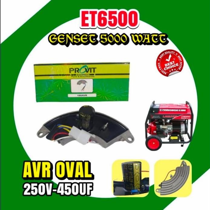 

Terlaris Et5500 / Et6500 Avr Alumunium Oval250 - 450 Uf Genset 5000 Watt