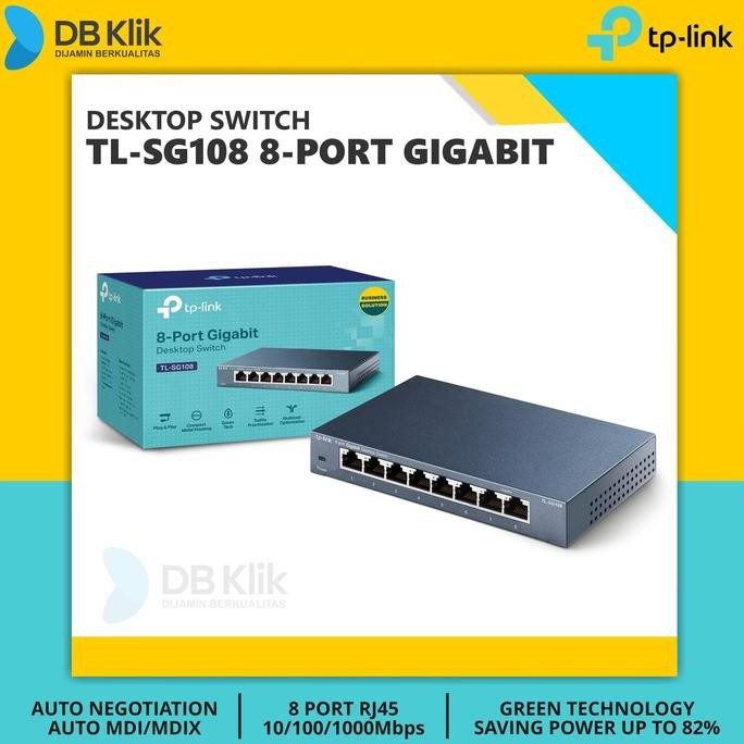 Desktop Switch Tp-Link Tl-Sg108 8 Port Gigabit - Hub Tp Link Tl Sg108