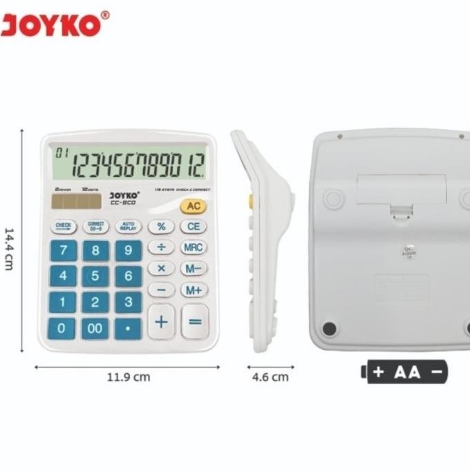 

restock Kalkulator JOYKO CC-8CO CHECK CORRECT / Calculator CC8CO 12Digit Warna
