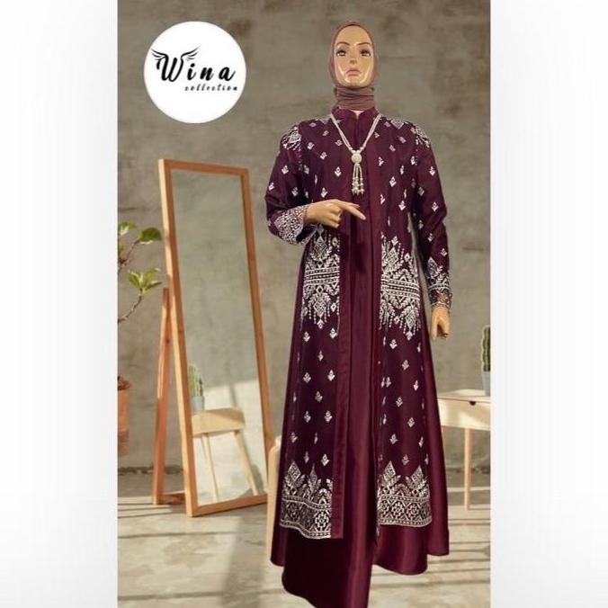 Wina Dress satin cristal premium mix tile sapto