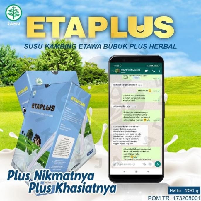 

(Expert) ETAPLUS | SUSU BUBUK KAMBING ETAWA PLUS HERBAL| SUSU HERBAL PELANCAR ASI ORIGINAL BPOM