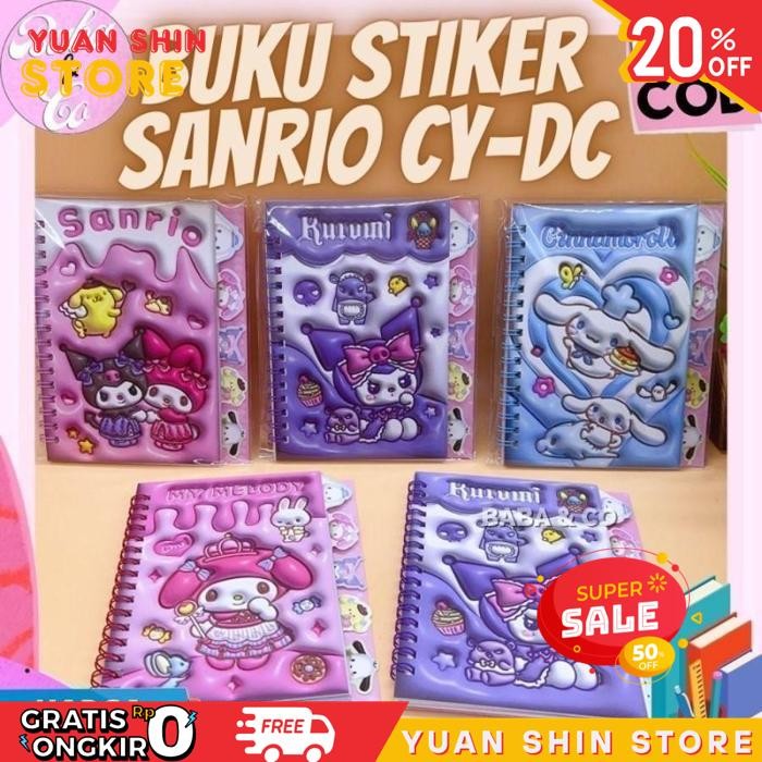 

STICKER BUKU SPIRAL KARAKTER SANRIO KUROMI MELODY HELLOKITY PURIN CUTE / BUKU STIKER KUROMI / BUKU MURAH PRODUK TERBAIK