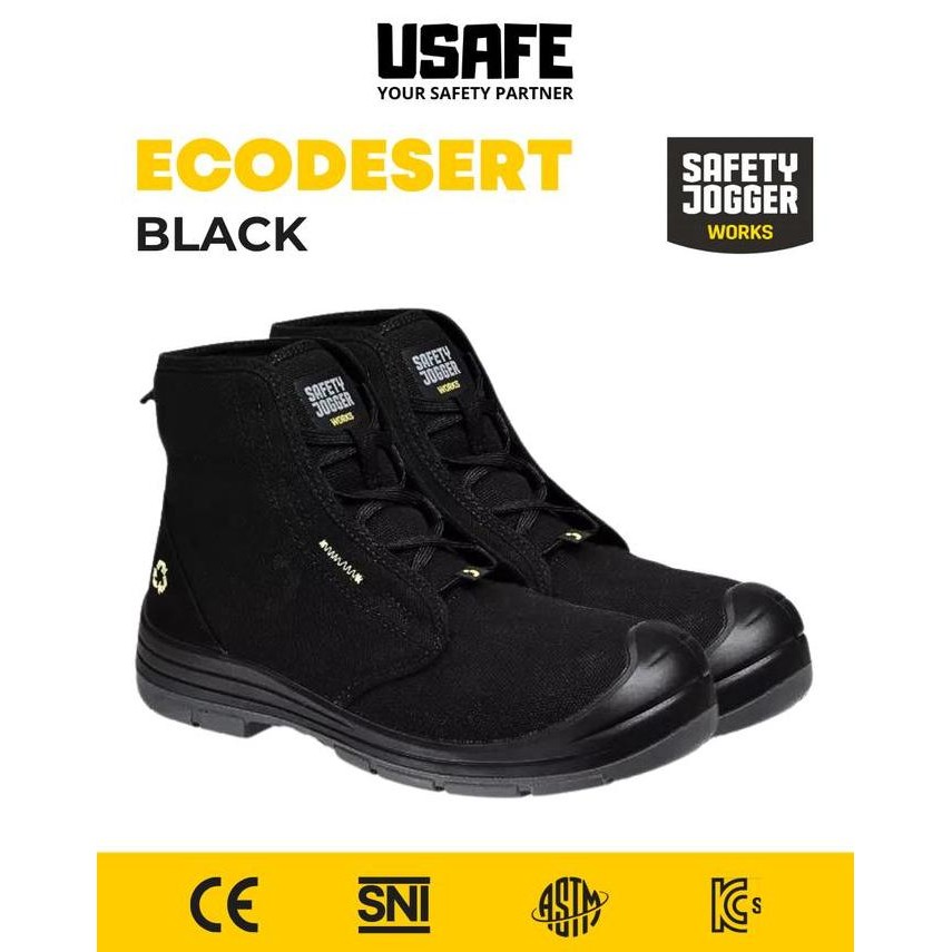 

Terlaris Sepatu Safety Jogger Ecodesert Black S1P Mid
