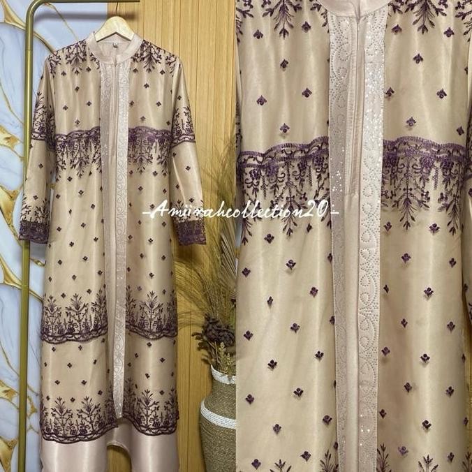 Realpick Gamis Payet Kadita- satin crystal mix tille bordir premium