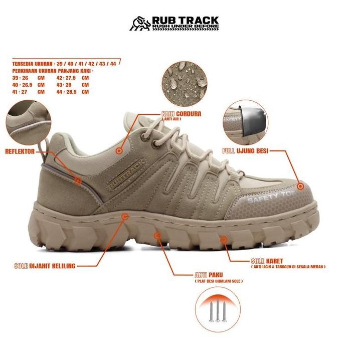 

Terlaris Rubtrack - Lava Cream V2 Sepatu Safety Tactical Pria Ujung Besi