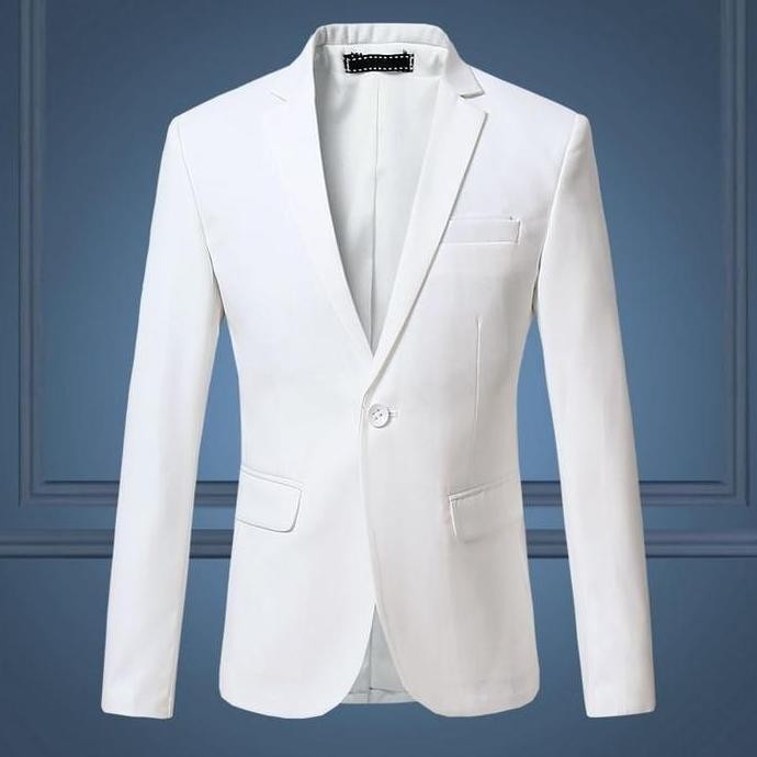 BLAZER PRIA SLIMFIT FULL WHITE - BLAZER KERJA pRIA WARNA PUTIH NIKAYU TWIST ORIGINAL High Kain Sweat