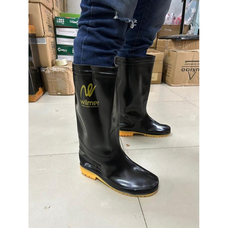 

Terlaris Cuci Gudang !! Sepatu Boots Karet Boot Hitam Pria Kerja Safety Proyek Bot Panjang Vpr
