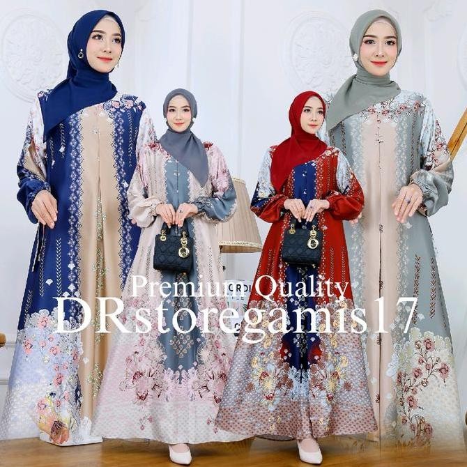 (Free Ciput)Gamis Silk Premium Quality Gamis Cantik Ready Seragaman M L XL JUMBO Gamis Lebaran Forma