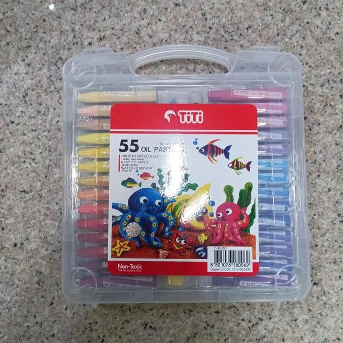 

ready crayon krayon oil pastel 55 warna Titi