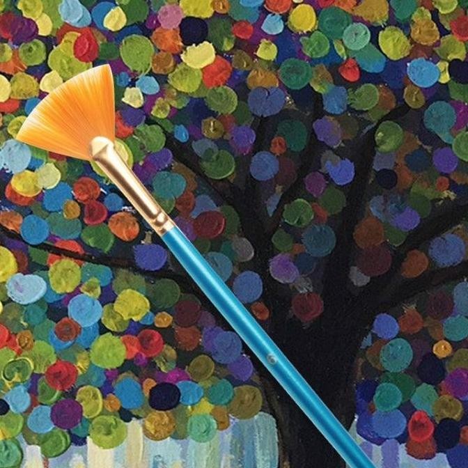 

ready 10pcs Nylon Hair Brush/ Matte Blue Rod/ Lukis Oil Brush/Paintbrush Nylon /Set Art Supplies Artist Paint Brush
