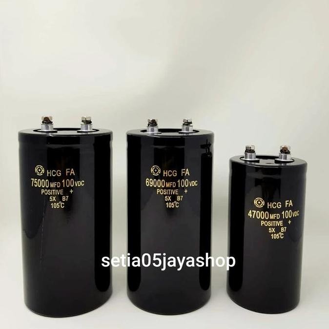 capasitor kapasitor elco elko 47000uf 69000uf 75000uf 100v HCG ORIGINA TERBARU