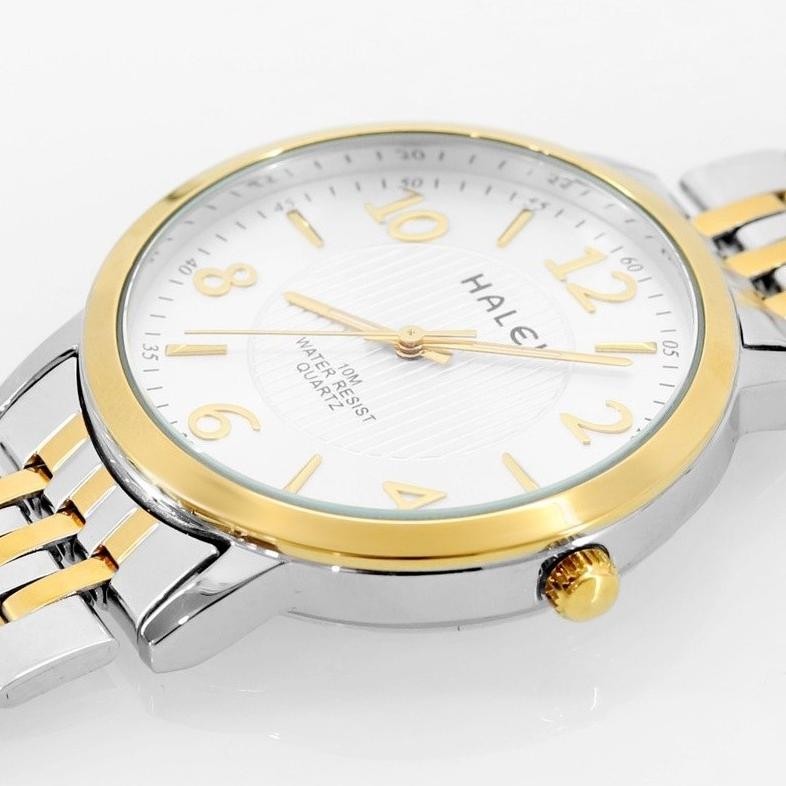 Halei 484 L Jam Tangan Wanita Halei Original Fashion Anti Air Rantai Stainless Back Analog Kekinian