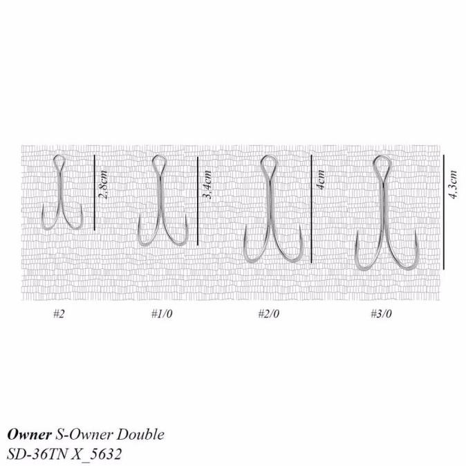 Kail Pancing Double Hook Owner Kode Sd 36Tn No. 2