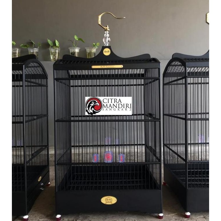 Sangkar Kandang Burung Kotak No 1 & No 2 BNR Black Doff Original Asli