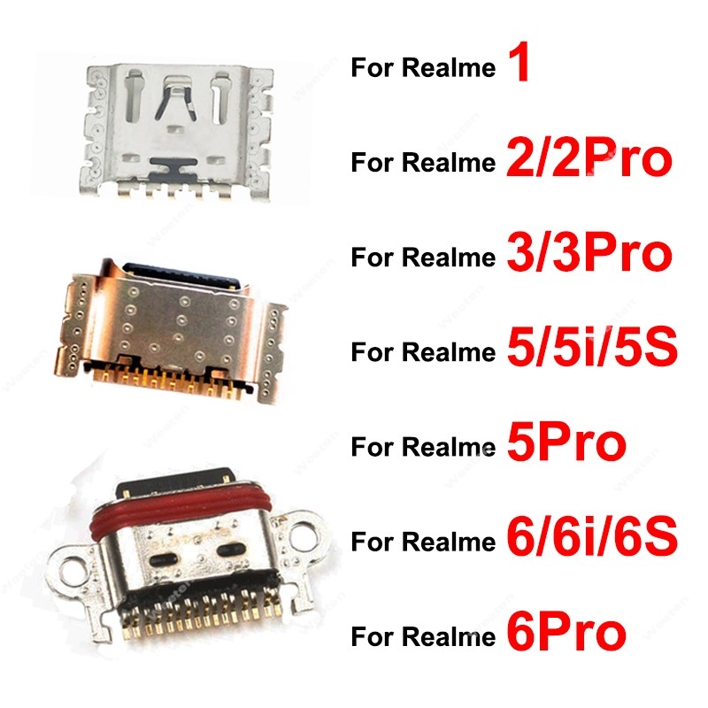 

Untuk realme 1 2 3 4 5 6 pro 5s 6s 5i 6i pengisi daya usb dock pengganti jack konektor port pengisi