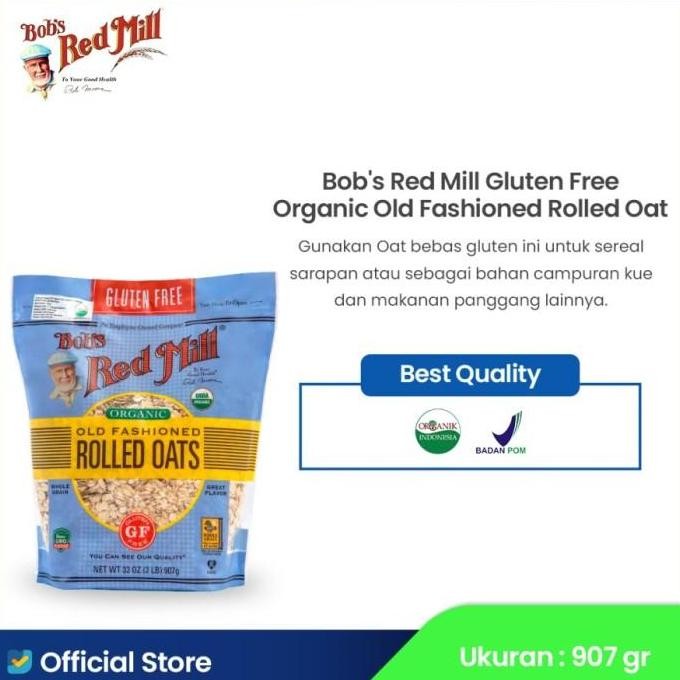 

Bundling 2Pcs Bob'S Red Mill Gluten Free Organic Old Fashioned Rolled Oat 907 Gr Best Seller