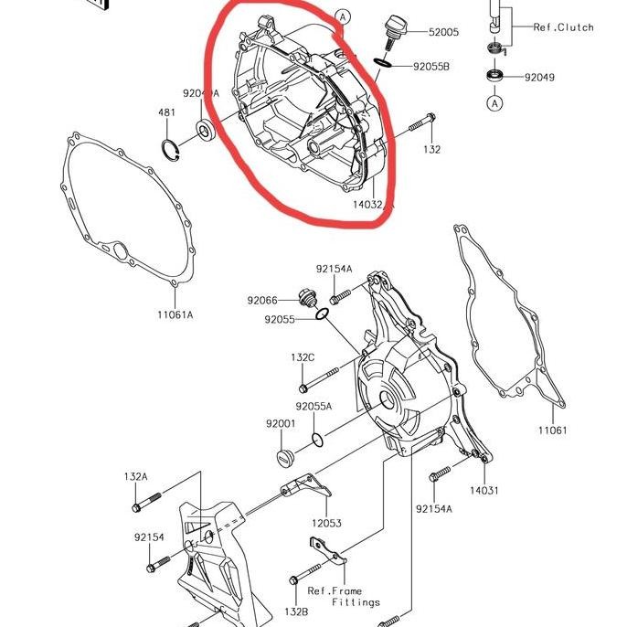 COVER BAK KOPLING KAWASAKI Z125 Z 125 PRO ORINAL KAWASAKI