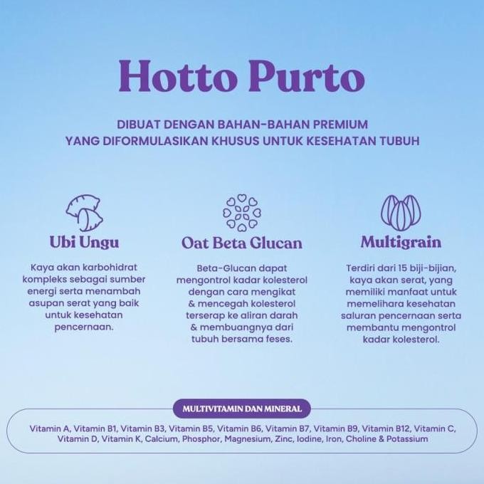 

Bundling Super Hemat!!! Hotto Purto Multigrain Oat Nutrisi Tinggi Bpom Halal | Bundling 2 Pouch Promo