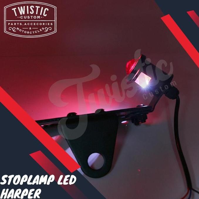 Stoplamp LED Haer Lampu Belakang Samping Motor Custom W175 Benelli