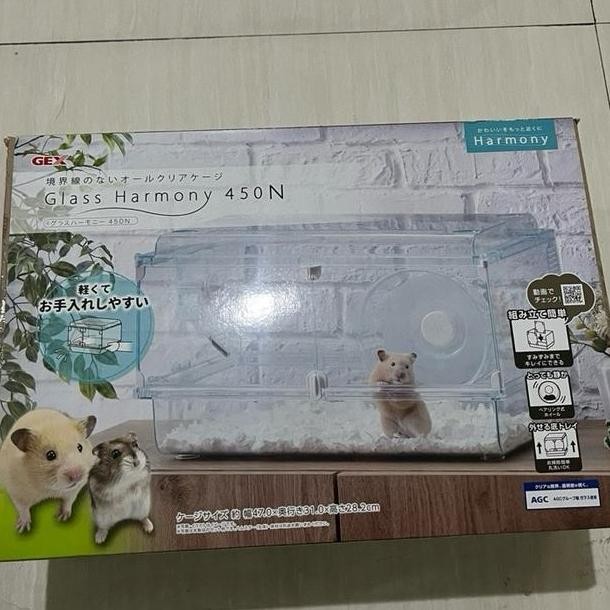 Kandang Akrilik Kaca Hamsterdll Gex Glass Harmony450