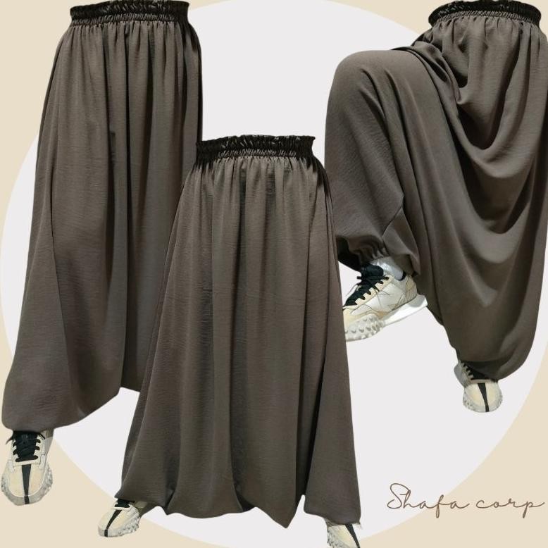 Rok celana sirwal akhwat crinckle airflow premium olah raga daily Harem pants AST