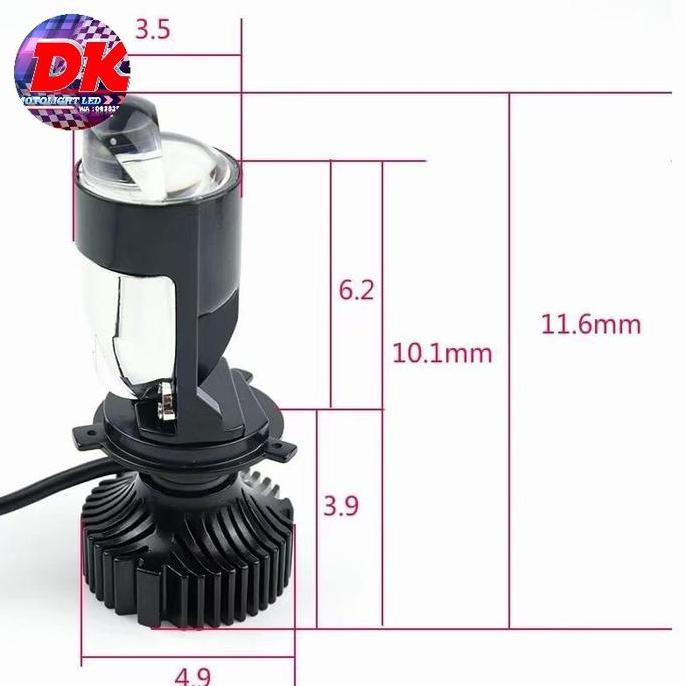Lampu Headlamp projector mini lens H4 V9 vinyx pro cut off flat motor mobil