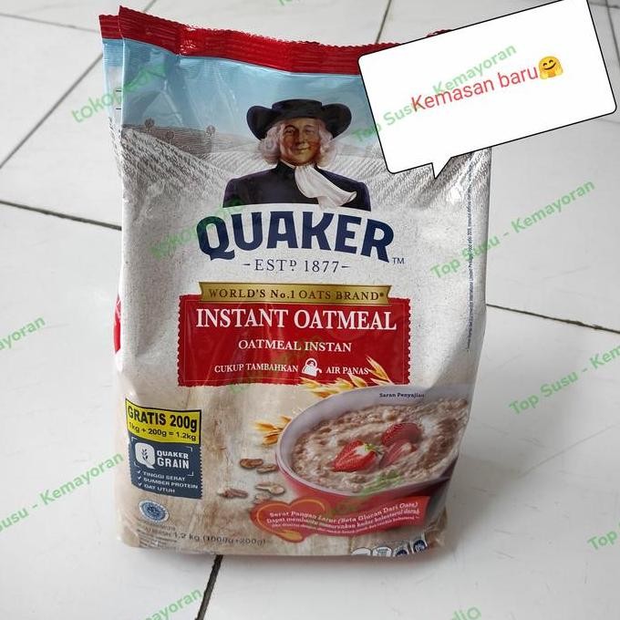 

Quaker Instant Oatmeal 1000+200Gr ( 1200Gr) Terbaru