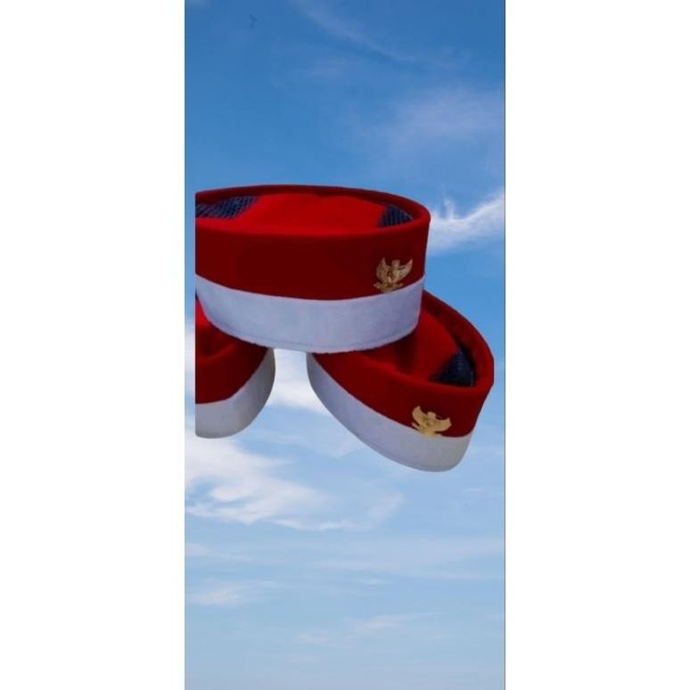 peci songkok bludru merah putih indonesia/peci abah aos AST