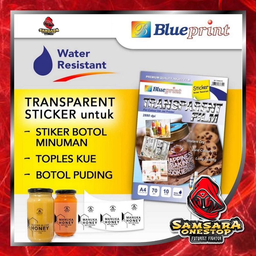 

Stiker Transparan Tahan AIR BLUEPRINT Bahan Transparant sticker A4 SV9