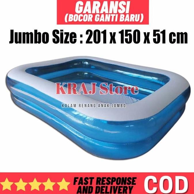 Mainan Kolam Renang Karet Anak/Dewasa Jumbo Besar Ukuran 2 Meter Kolam Portable