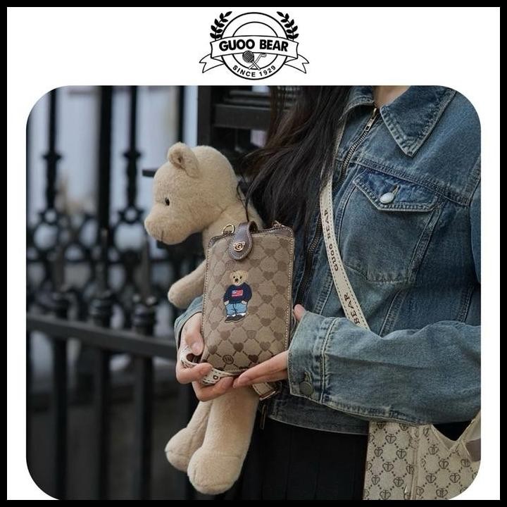 Terlaris [Beli Lokal] Ttwnbear Tas Handphone Kulit / Kanvas Selempang Hp Phone Bag Wanita Original T