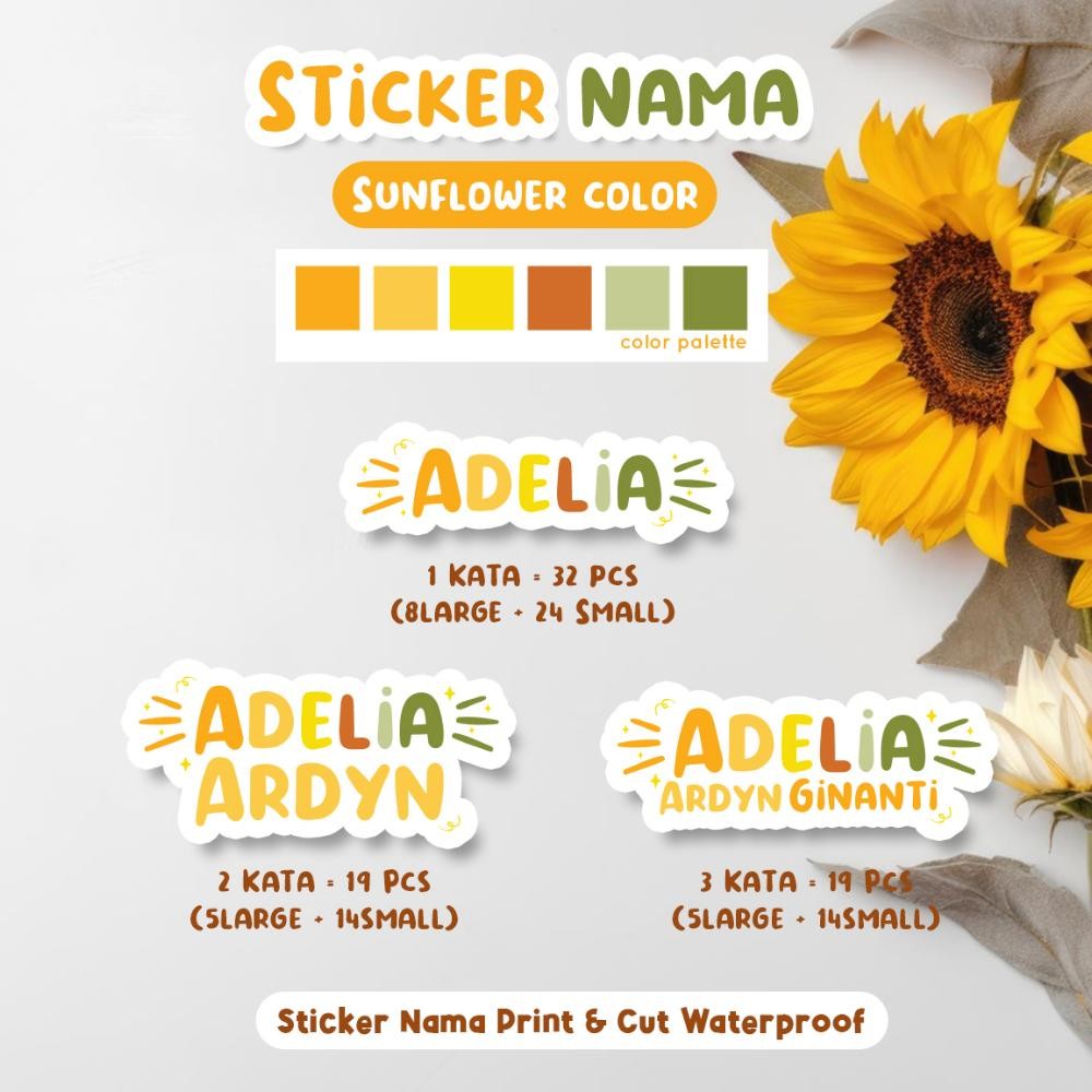 

Stiker Nama Waterproof, Label Nama tanpa karakter tumbler, kotak pensil, Print and Cut SV9