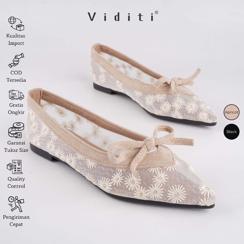 Viditi Lalita Flat | Sepatu Import Wanita | Kerja | Kuliah | Flat | Lepes | Shoes