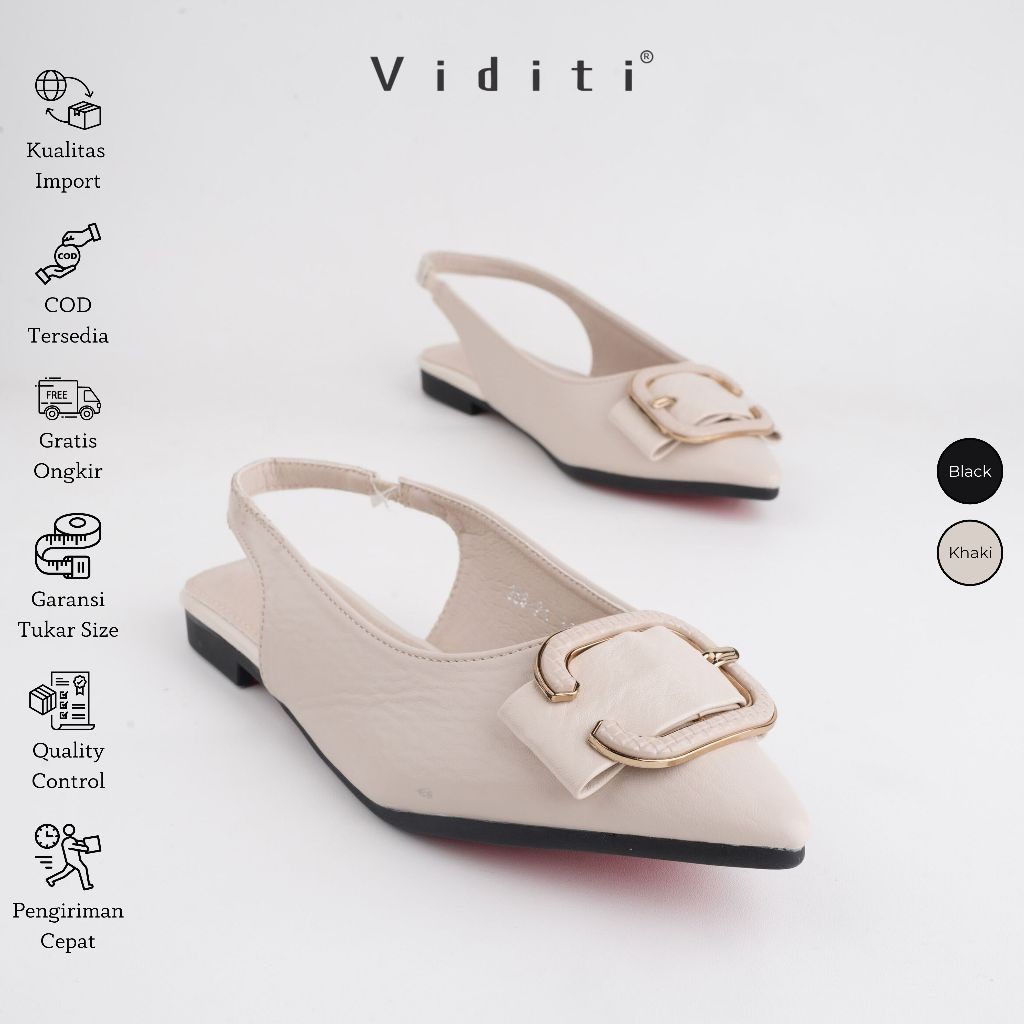 Viditi Tiara Sling Back Flat Shoes | Shoes | Sepatu Import Wanita| Kerja | Kuliah | Kantor | Kasual