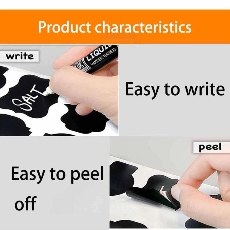 

100pcs Stiker Label Blackboard Papan Tulis /Label Sticker Tahan Air Dapur Bumbu Stiker Dengan Pena /Labels Kitchen Organizer Storage Bottles Waterproof Jar SV9