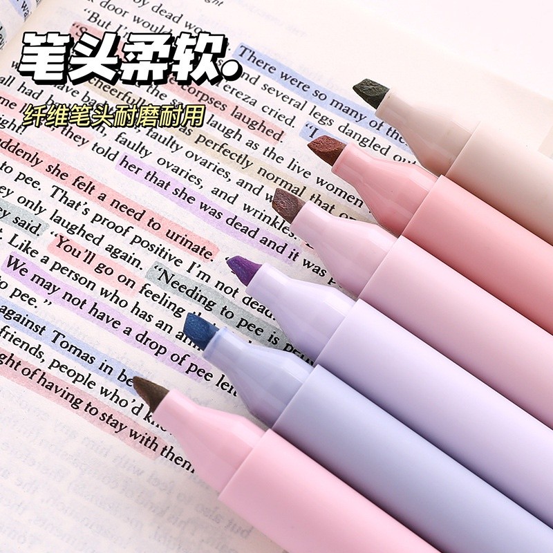 

D3W! PAOPAO Highlighter Spidol Set 6 Colour Warna Marker Pastel Cute