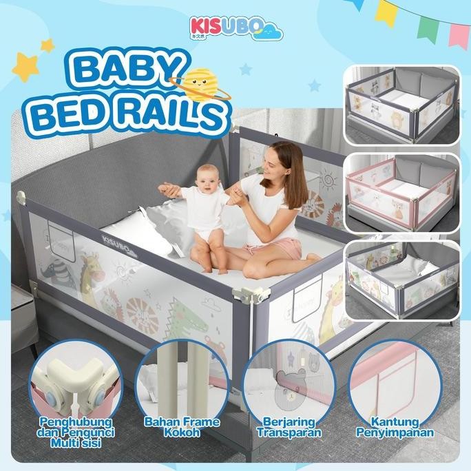 [Harga Per Sisi] KISUBO Baby Bed Rail Safe Bed Rails Sekat Kasur Pembatas Aman Pagar Kasur Pengaman 