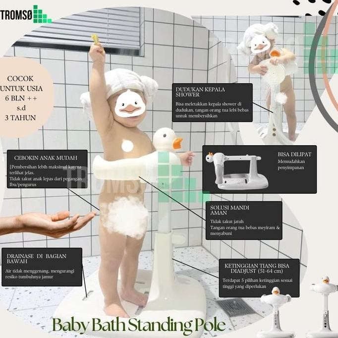 BABY BATH STANDING POLE/ alat bantu mandi & cebok  bayi balita berdiri / Alat Mandi Berdiri untuk Ba