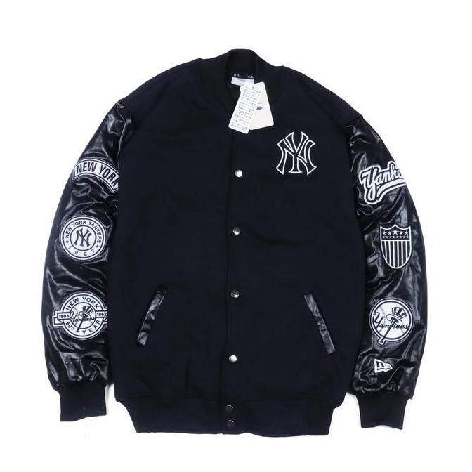 Jaket Varsity Mlb Logo Ny Yankees Authentic Premium Unisex Pria Wanita (Best Quality)