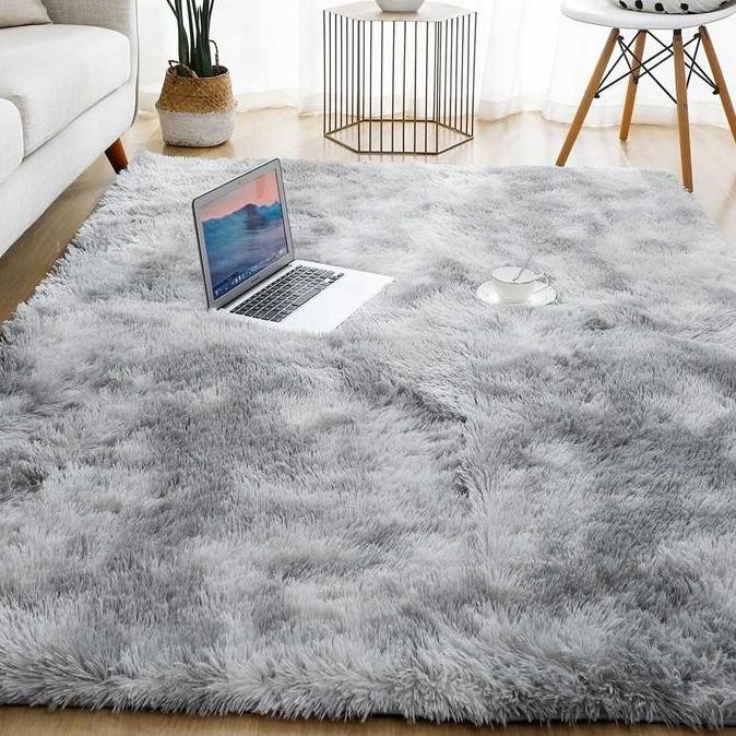 Karpet Bulu Fluffy Tebal Lantai Korea Carpet Rug Polos Super Lembut