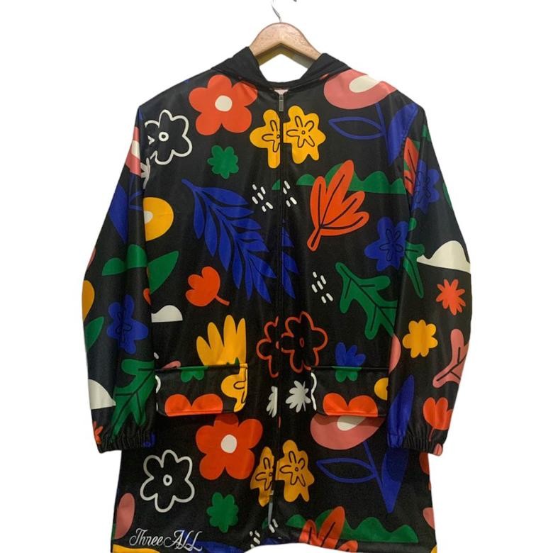 JAKET PARKA JAKET HIJABER MOTIF BUNGA JAKET WANITA FULL PRINTING AST